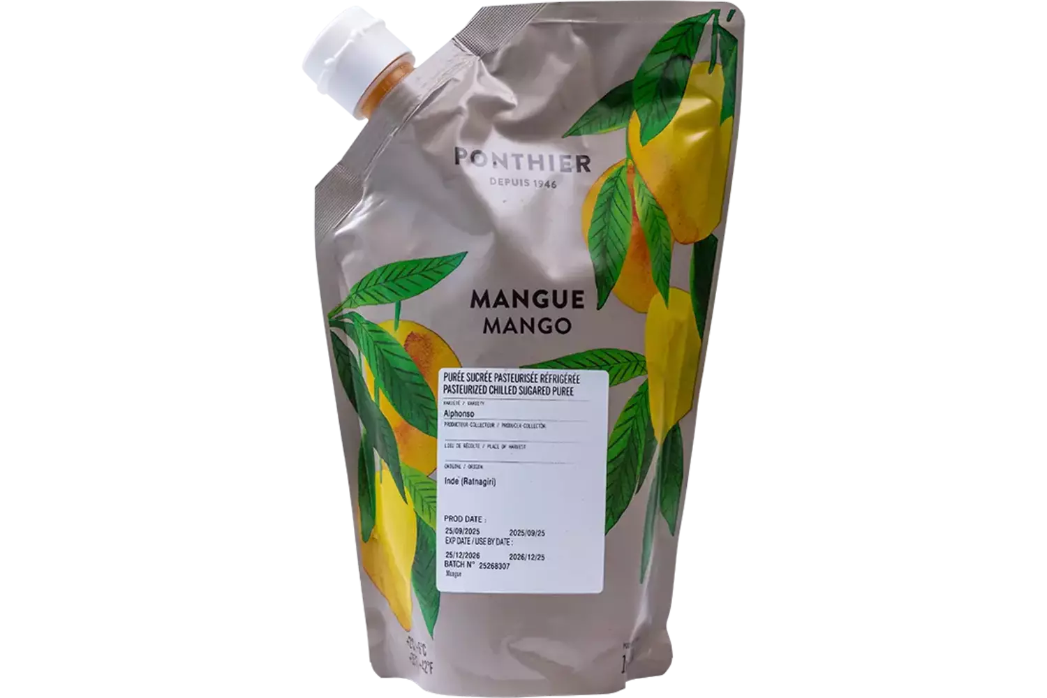Fruitpuree mango 1kg stuk